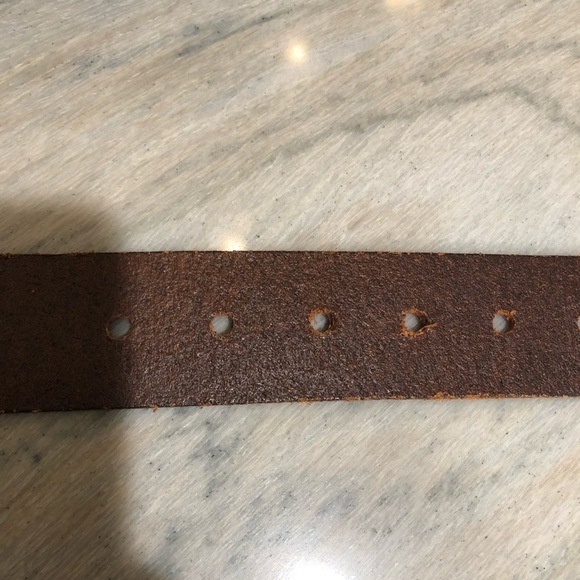 Like new Unbranded rugged organic leather belt silver buckle Mexico 36 - Picture 7 of 7